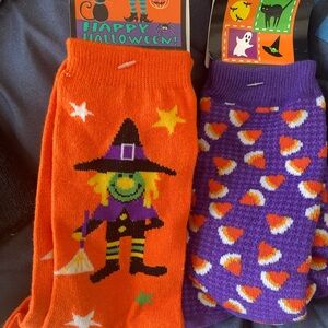 Halloween Witch and Candy Corn Socks Set